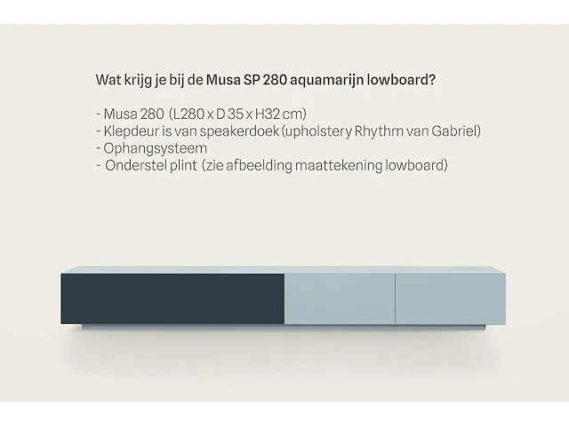 Tv-meubel + lowboard, raat, musa 280 sp, aquamarijn - afbeelding 2 van  4