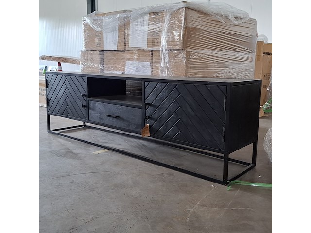 Tv meubel | mangohout | visgraat, 2026 - afbeelding 1 van  7