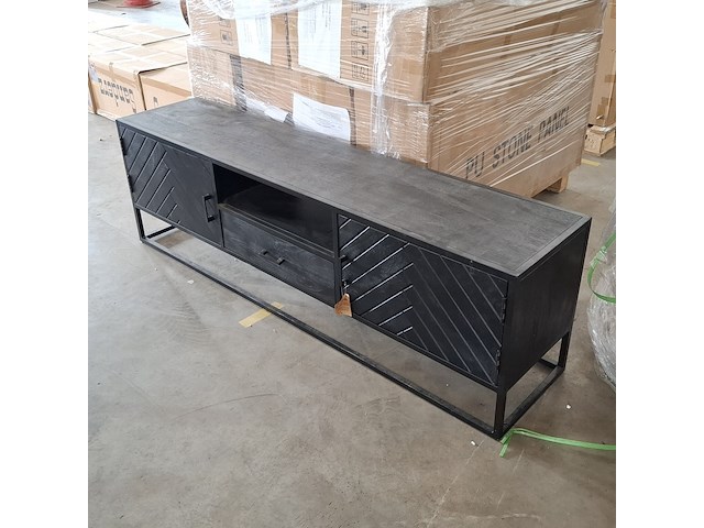 Tv meubel | mangohout | visgraat, 2026 - afbeelding 2 van  7