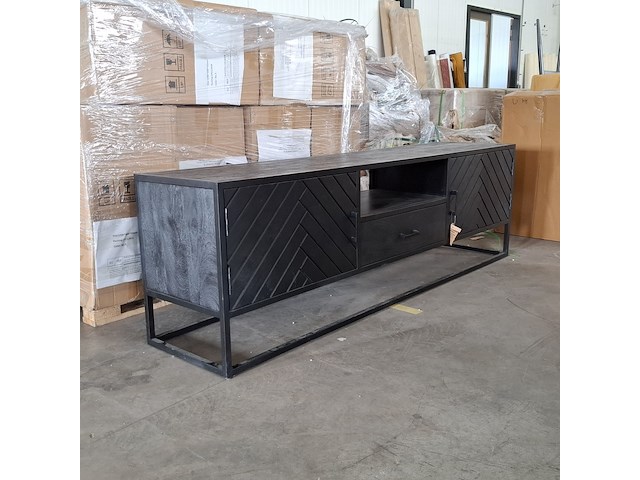 Tv meubel | mangohout | visgraat, 2026 - afbeelding 3 van  7