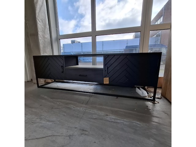 Tv meubel, mangohout, zwart - afbeelding 3 van  7