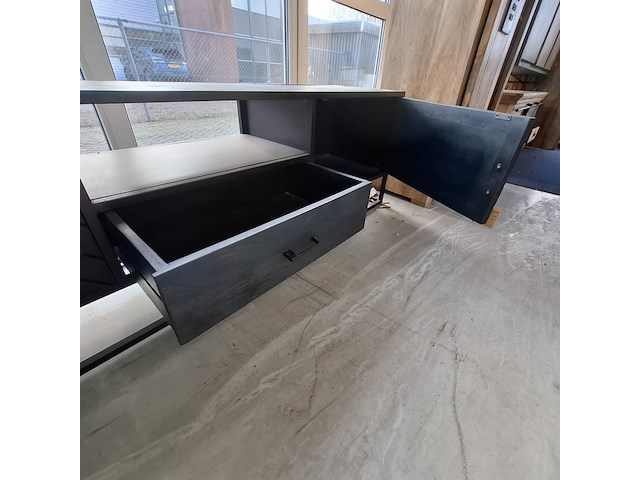 Tv meubel, mangohout, zwart - afbeelding 4 van  7