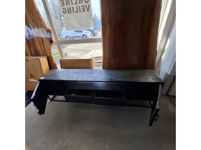 Tv meubel, mangohout, zwart - afbeelding 3 van  7