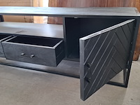 Tv meubel, mangohout, zwart - afbeelding 4 van  7