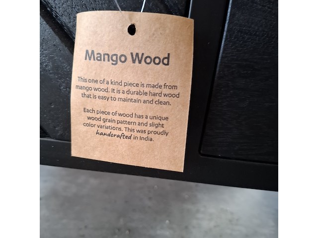 Tv meubel, mangohout, zwart - afbeelding 7 van  7