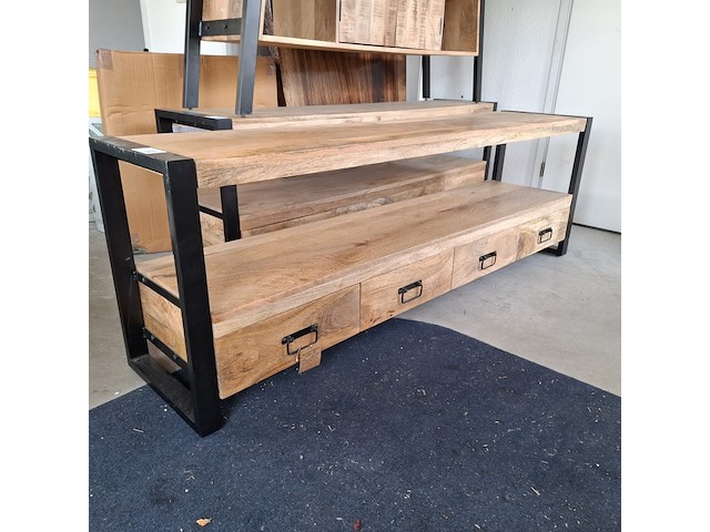 Tv meubel, mangohout - afbeelding 1 van  8