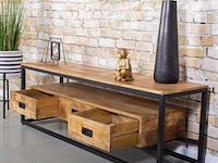 Tv meubel mangohout/stealframe - afbeelding 2 van  2