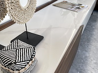 Tv-meubel met wit marmeren blad, by italia, walnoot / wit marmer - afbeelding 6 van  11