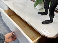 Tv-meubel met wit marmeren blad, by italia, walnoot / wit marmer - afbeelding 10 van  11