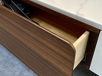 Tv-meubel met wit marmeren blad, by italia, walnoot / wit marmer - afbeelding 11 van  11