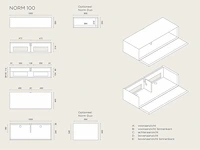 Tv-meubel, mos + lowboard, raat, norm 100, mos - afbeelding 3 van  4