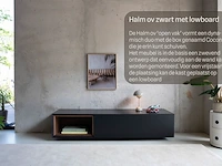 Tv-meubel, raat, halm 150 ov, zwart, met lowboard en 1 cocon