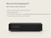Tv-meubel, raat, halm 150 ov, zwart, met lowboard en 1 cocon - afbeelding 2 van  4