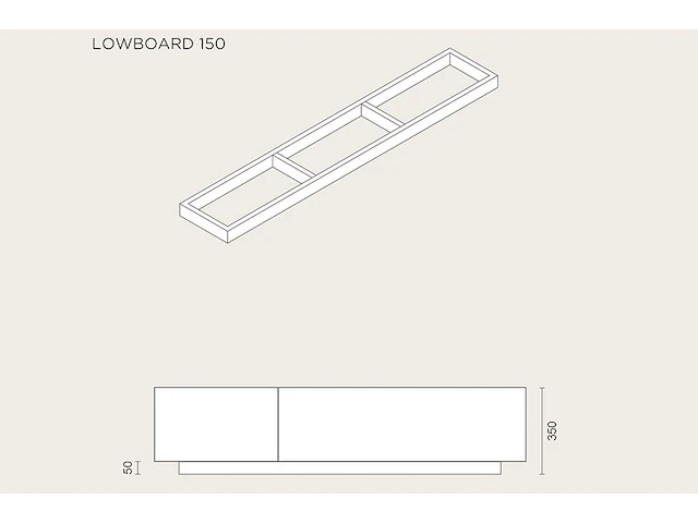 Tv-meubel, raat, halm 150 ov, zwart, met lowboard en 1 cocon - afbeelding 4 van  4