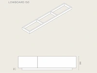 Tv-meubel, raat, halm 150 ov, zwart, met lowboard en 1 cocon - afbeelding 4 van  4