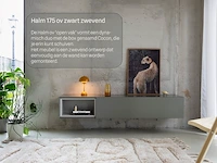 Tv-meubel, raat, halm 175 ov, zwart, met 2 cocons