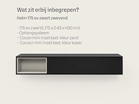 Tv-meubel, raat, halm 175 ov, zwart, met 2 cocons - afbeelding 3 van  4