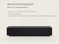 Tv-meubel, raat, halm 175, zwart, met lowboard - afbeelding 3 van  5