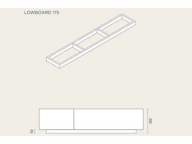 Tv-meubel, raat, halm 175, zwart, met lowboard - afbeelding 5 van  5