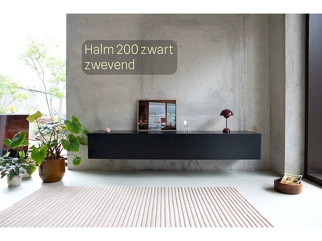 Tv-meubel, raat, halm 200, zwart - afbeelding 1 van  3