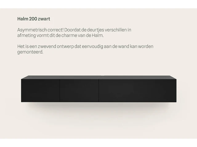 Tv-meubel, raat, halm 200, zwart - afbeelding 2 van  3