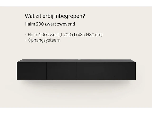 Tv-meubel, raat, halm 200, zwart - afbeelding 2 van  3