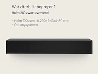 Tv-meubel, raat, halm 200, zwart - afbeelding 2 van  3