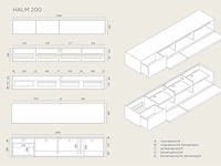 Tv-meubel, raat, halm 200, zwart - afbeelding 3 van  3