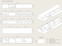 Tv-meubel, raat, halm 225 ov, zwart, met frame en 1 cocon - afbeelding 4 van  5