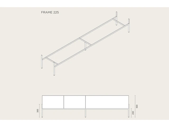 Tv-meubel, raat, halm 225 ov, zwart, met frame en 1 cocon - afbeelding 5 van  5