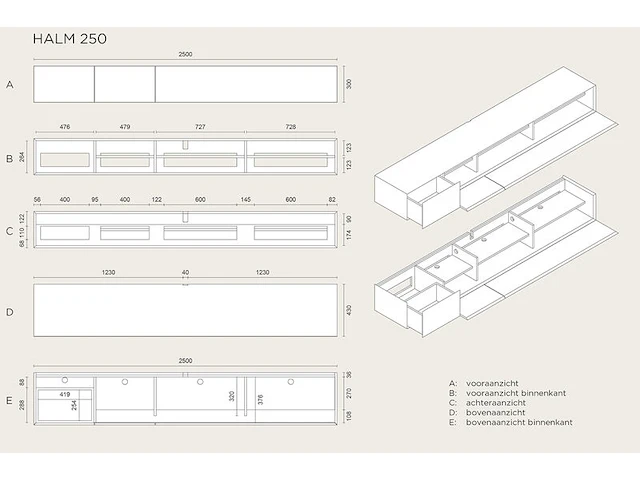 Tv-meubel, raat, halm 250, agaat - afbeelding 3 van  3