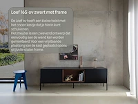 Tv-meubel, raat, loef 165 ov, zwart, met frame en 2 cocons