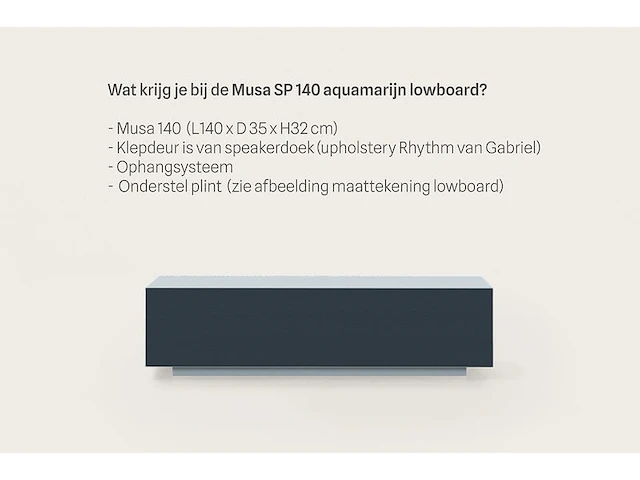 Tv-meubel, raat, musa 140 sp, aquamarijn, met lowboard - afbeelding 2 van  4