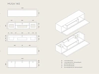 Tv-meubel, raat, musa 140, vezel, donkergrijs / antraciet - afbeelding 3 van  3