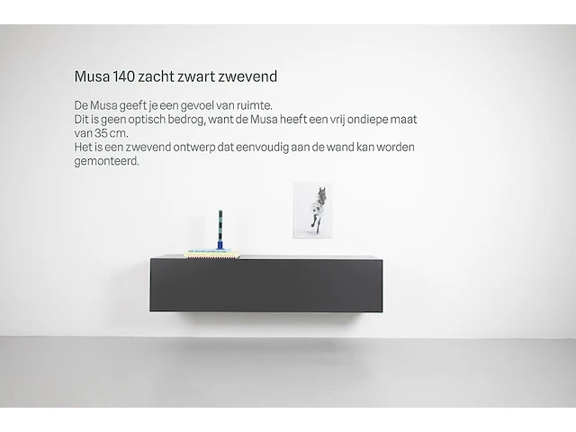 Tv-meubel, raat, musa 140, zacht zwart - afbeelding 1 van  3