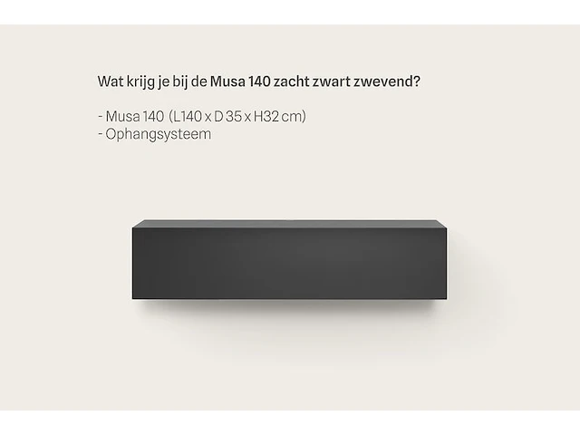 Tv-meubel, raat, musa 140, zacht zwart - afbeelding 2 van  3