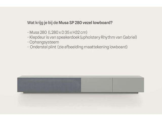 Tv-meubel, raat, musa 280 sp, vezel, met lowboard - afbeelding 2 van  4