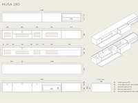 Tv-meubel, raat, musa 280 sp, zacht zwart, met lowboard - afbeelding 3 van  3