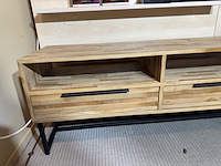 Tv-meubel, recycled teak, zwart onderstel - afbeelding 2 van  4