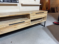 Tv-meubel, recycled teak, zwart onderstel - afbeelding 3 van  4