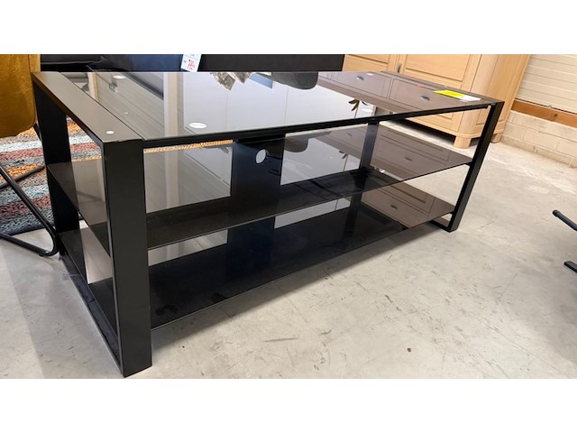 Tv meubel, zwart, 130x50x50 cm - afbeelding 1 van  3