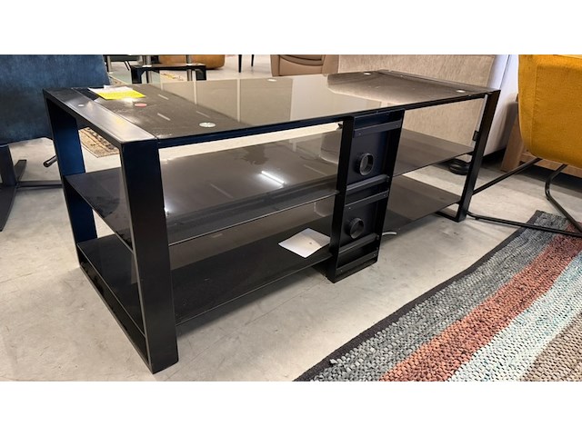 Tv meubel, zwart, 130x50x50 cm - afbeelding 2 van  3