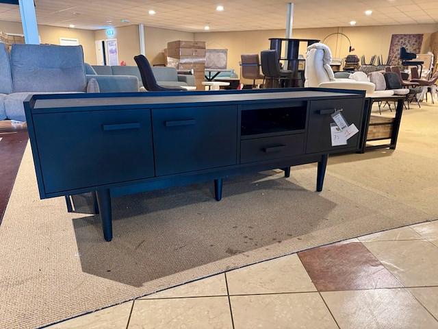 Tv-meubel, zwart acaciahout - afbeelding 6 van  6