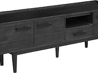 Tv-meubel, zwart acaciahout - afbeelding 1 van  4