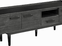 Tv-meubel, zwart acaciahout - afbeelding 1 van  5