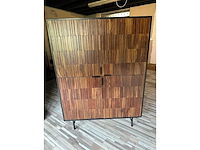 Tv vier deuren kast dimaro belegd met driftwood teak afmeting 1120x45x160 cm nieuw in verpakking - afbeelding 1 van  2