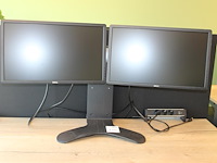 Twee 23 inch monitoren dell p2312ht op ergotron statief. - afbeelding 1 van  2