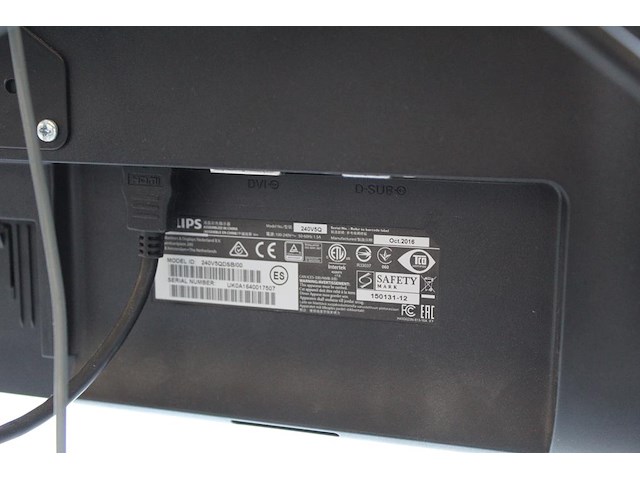 Twee beeldschermen philips 243v7q op verstelbare draagarm. met monitorlamp. - afbeelding 3 van  3