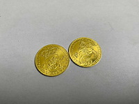 Twee gouden munten, 1/2 rijders, naslag (9,9 gram) - afbeelding 2 van  3