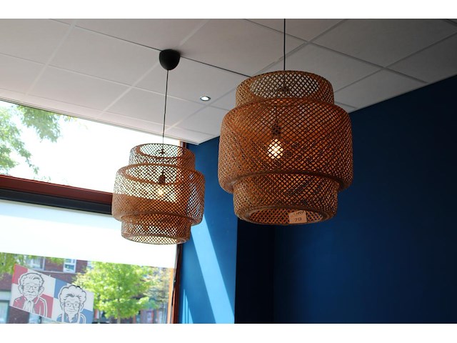 Twee hanglampen ikea, hoogte 36 cm. - afbeelding 1 van  2